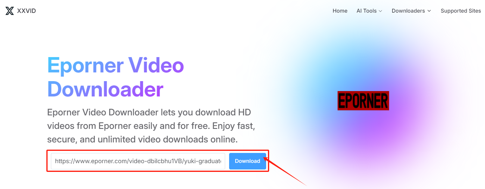 How to Download from Eporner Using XXVID-step 2