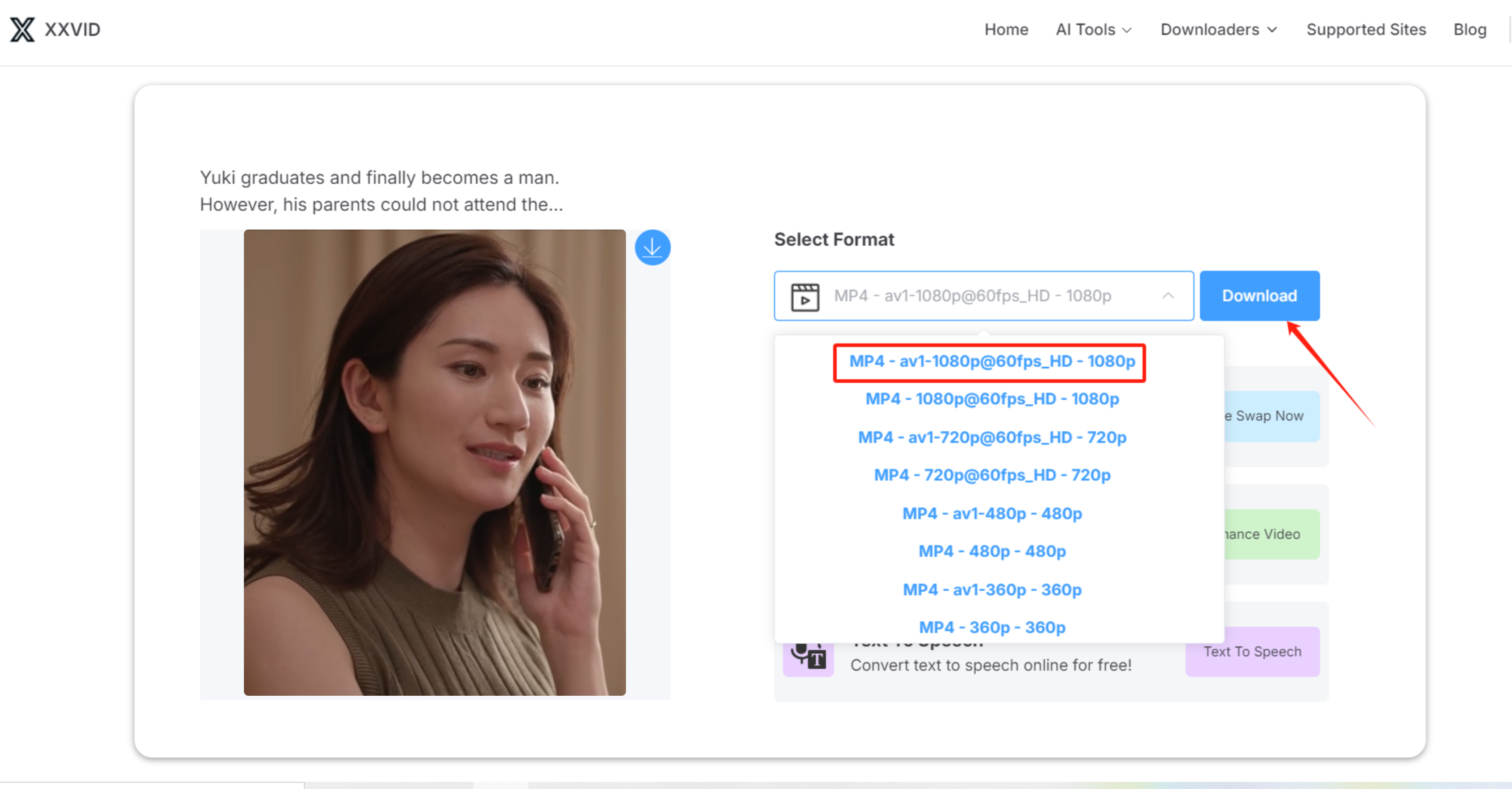 How to Download from Eporner Using XXVID-step 3