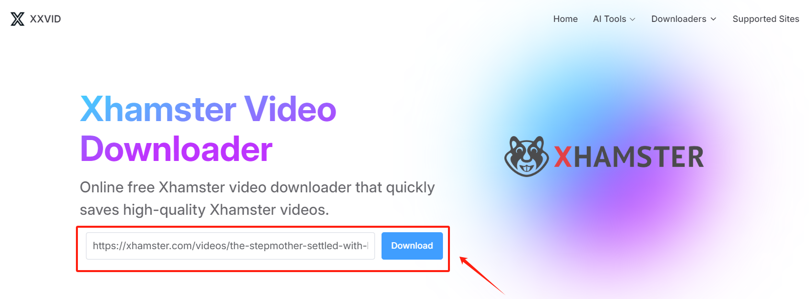 How to use Xhamster Online Downloader to Download Video-Step 3