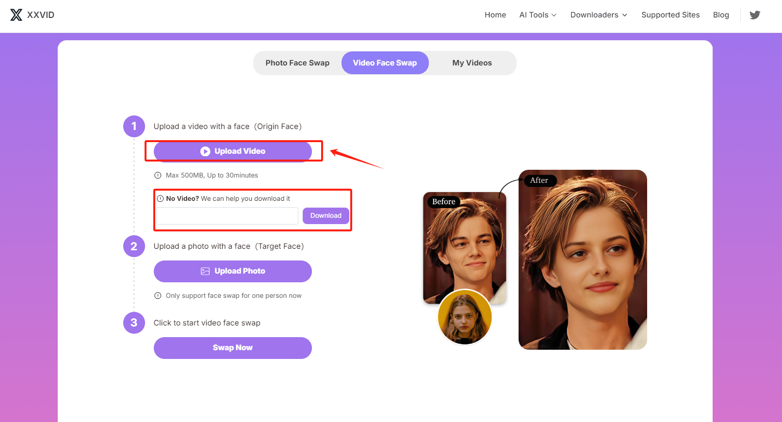 Use XXVID Face Swap for Porn on PC-Step 1