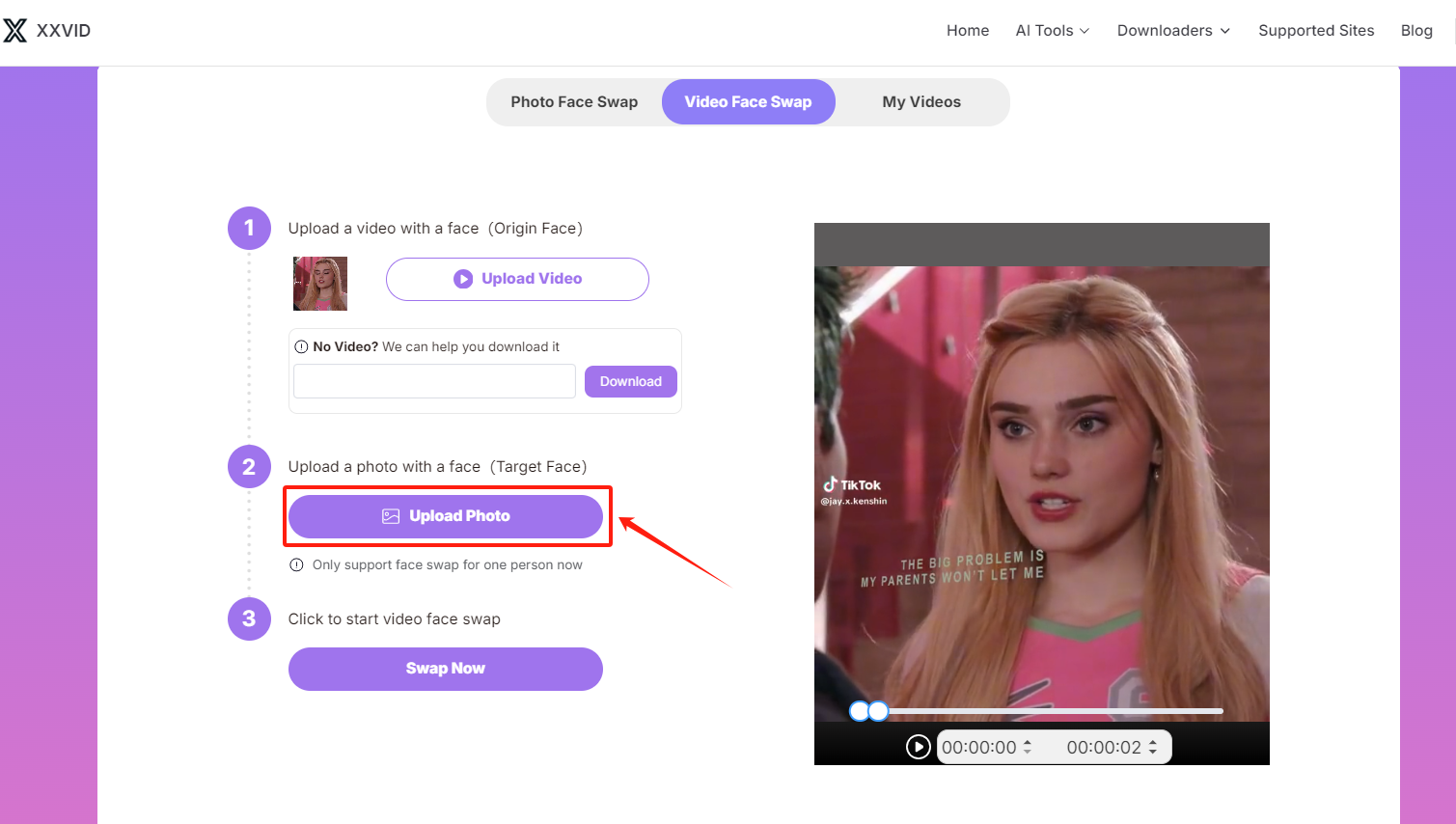 Use XXVID Face Swap for Porn on PC-Step 2