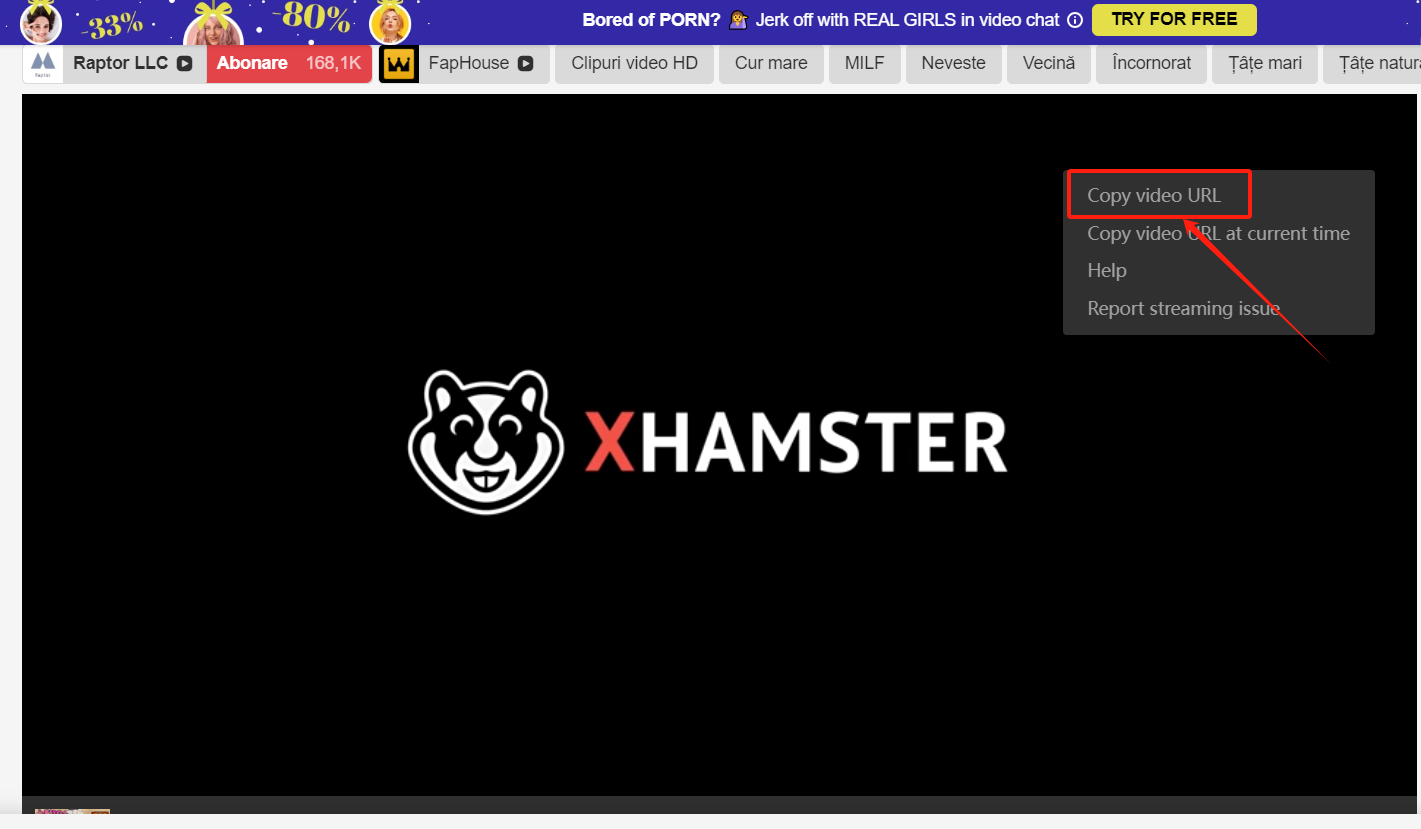 XHamster Video Bağlantısını Kopyalayın