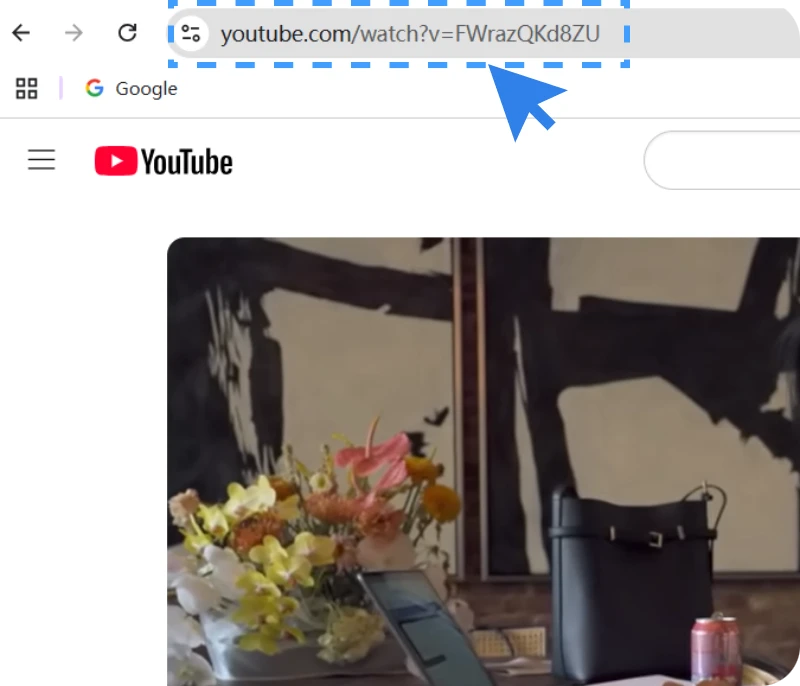 Copy the YouTube Video URL