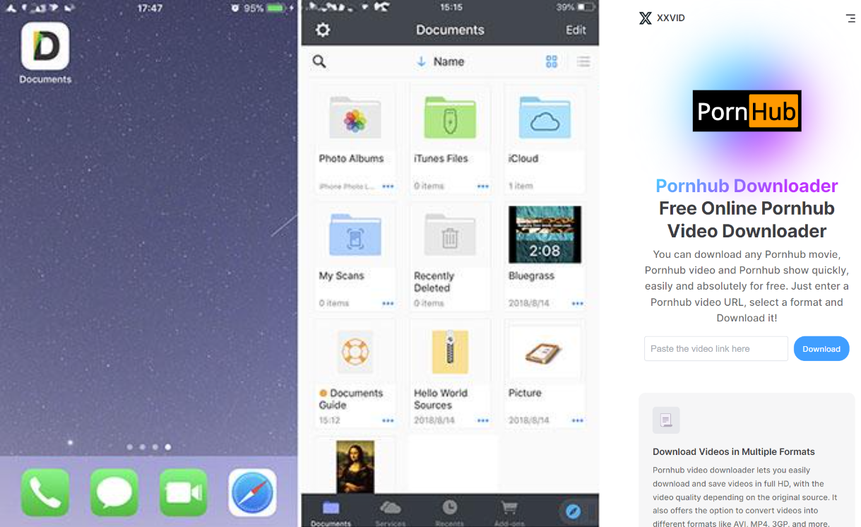 downloading pornhub videos on an iPhone